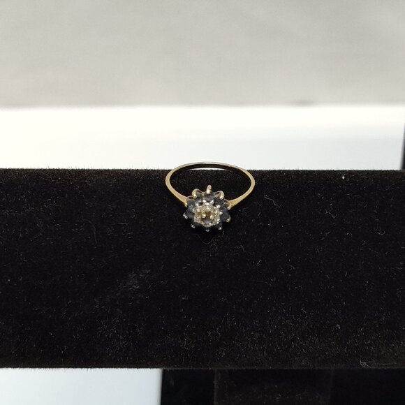10K Gold Ring Blue Sapphires Diamond Stone Size 6 Jeweler's Stamp 166 65 In Band